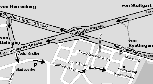 Karte zum Mirabeauweg 3, 72072 Tuebingen